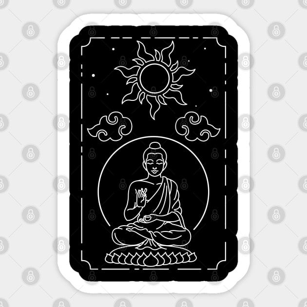 Meditating Buddha Sticker by lime line